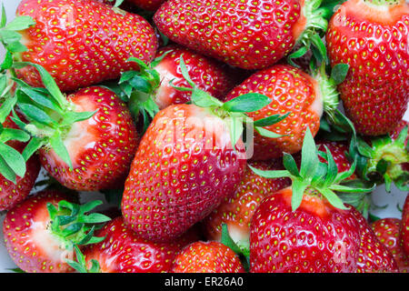 Beaucoup de rouge, jus frais et fraises - full frame Banque D'Images