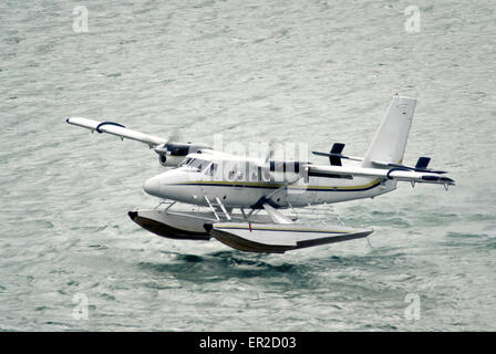 Moteur deux hélices de l'aquaplanage, décoller de la surface de l'eau Banque D'Images