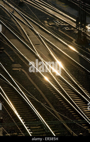 L'Europe, l'Allemagne, la Ruhr, Hagen-Vorhalle, railroad shunting yard dans le district Vorhalle, pistes. Europa, Deutschland, Ruhrg Banque D'Images