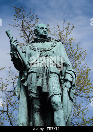 Esplanade du Château d'Édimbourg, statue du duc d'York l'un des candidats pour le 'Grand vieux duc de York' comptine. Banque D'Images