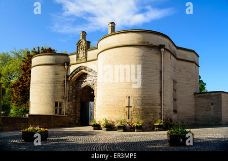 Vue extérieure du châtelet d'entrée du château de Nottingham. À Nottingham, Angleterre. Banque D'Images