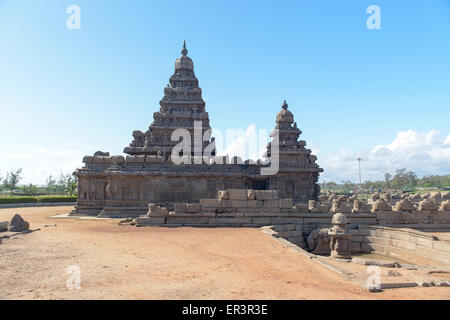 Shore temple à Mamallapuram, Tamil Nadu, Inde Banque D'Images