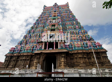 Conception architecturale de Aandal Sreevalliputhoor au temple, Tamilnadu, Inde,Asia Banque D'Images