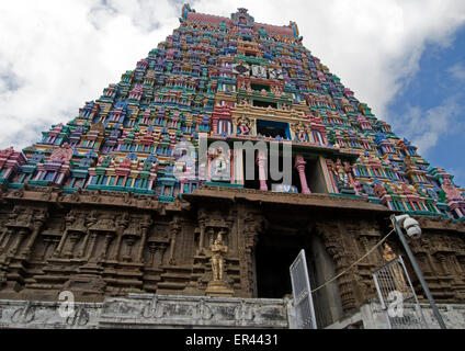 Conception architecturale de Aandal Sreevalliputhoor au temple, Tamilnadu, Inde,Asia Banque D'Images