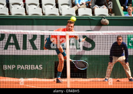 Paris, France. 25 mai, 2015. Tomas Berdych - 25.05.2015 - Jour 2 - Roland Garros 2015.Photo : Dave Winter/Icon Sport © Cal Sport Media/Alamy Live News Banque D'Images