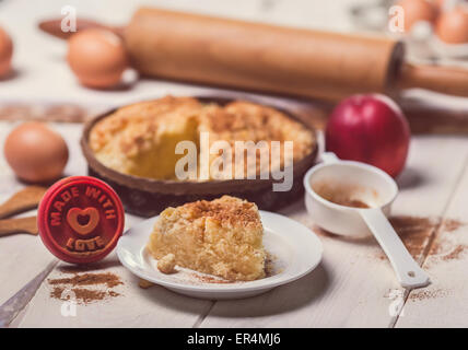 Apple Pie fait avec amour. Debica, Pologne Banque D'Images