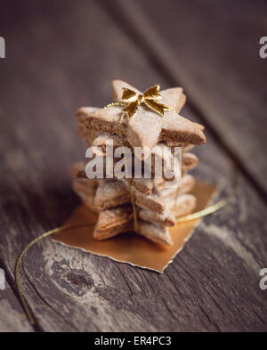 Belle pile de biscuits de Noël. Debica, Pologne Banque D'Images