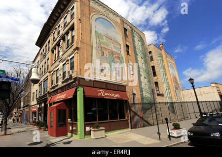 L'avenue Riverdale et rue Main Yonkers, New York Banque D'Images