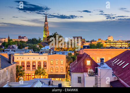 Charleston, Caroline du Sud, USA ville Ligne d'horizon. Banque D'Images