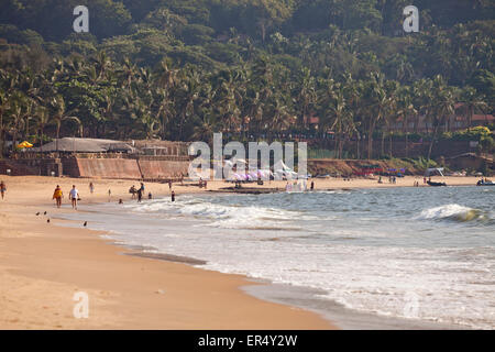 La plage de Candolim, Goa, Inde, Asie Banque D'Images
