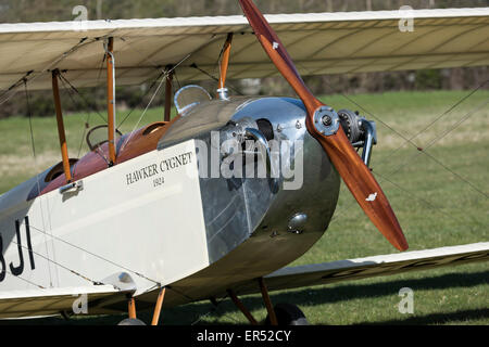 1924 Hawker Cygnet replica un biplan sur la piste, la Shuttleworth Collection, Ancien Directeur Banque D'Images