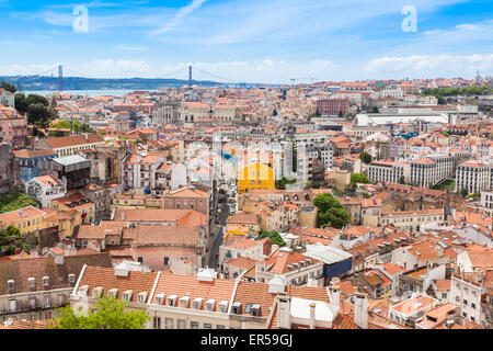 Vue de Lisbonne du Miradouro da Graça vue à Lisbonne, Portugal Banque D'Images