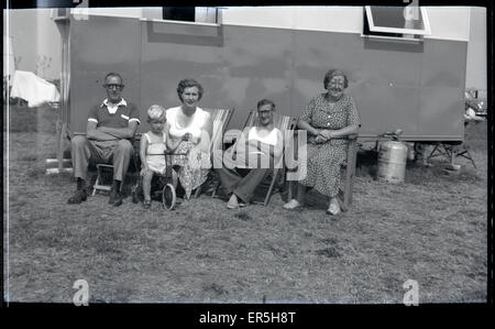 Halcyon Caravan Park, Hullbridge, Hockley, près de Southend on Sea, Essex, Angleterre. Années 1950 Banque D'Images