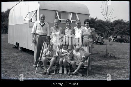 Halcyon Caravan Park, Hullbridge, Hockley, près de Southend on Sea, Essex, Angleterre. Années 1950 Banque D'Images