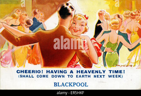 Bamforth Comic Postcard, Blackpool, Lancashire, Angleterre. Taylor 1937 Banque D'Images
