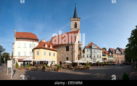 Avec l'Église Aegidien Wenigemarkt, Erfurt, Thuringe, Allemagne Banque D'Images