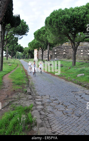 Via Appia Antica, Via Appia, la voie romaine de Rome à Brindisi, près de Rome, Italie Banque D'Images