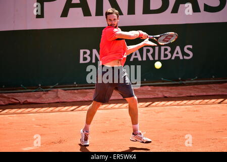 Ernests Gulbis - 27.05.2015 - Jour 4 - Roland Garros 2015.Photo : Dave Winter/Icon Sport Banque D'Images
