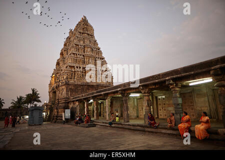 Porte de Temple Chennakeshava, Belur, Karnataka, Inde Banque D'Images