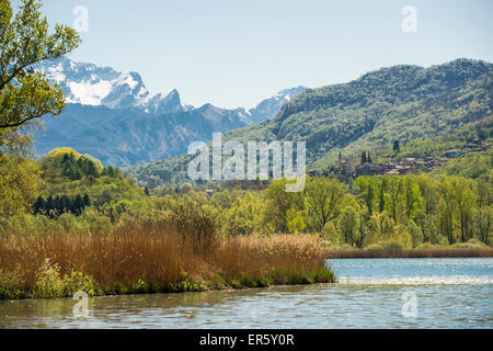 Lac, Lago di Piano, près de Porlezza, province de Côme, Lombardie, Italie Banque D'Images