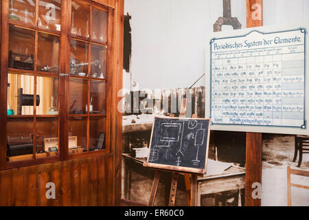 Laboratoire de recréé Madame Marie Curie Skłodowska, physicien et Prix Nobel qui a découvert le polonium et le radium, musée installé Banque D'Images