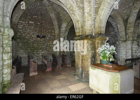 Intérieur de 800 ans, la Chapelle St Aldhelm Worth Matravers, Dorset Banque D'Images