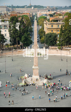 Piazza del Popolo, obélisque égyptien, Obelisco Flaminio, Rome, Latium, Italie Banque D'Images