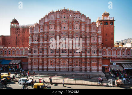 Palais des Vents, le Hawa Mahal, Jaipur, Rajasthan, Inde Banque D'Images