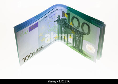 Plusieurs centaines de projets de loi, un euro notes Banque D'Images