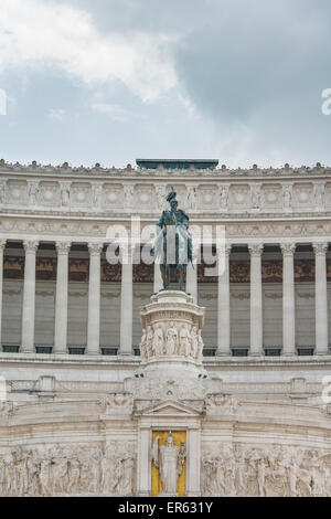 La figure équestre sur le National Monument à Victor Emmanuel II, monument de Vittorio Emanuele, Capitol, Rome, Latium, Italie Banque D'Images