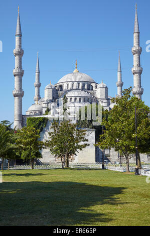 La vue sur la Mosquée Bleue (Sultanahmet Camii) lors d'une journée ensoleillée à Istanbul, Turquie Banque D'Images