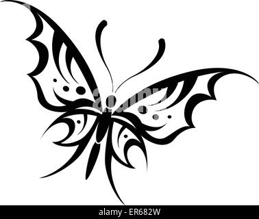 Vector illustration de dessin tribal papillon sur fond blanc Illustration de Vecteur