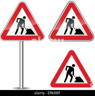 Vector illustration des travaux sign on white background Illustration de Vecteur