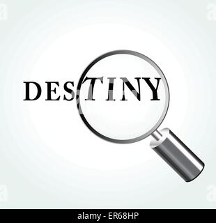 Vector illustration of Destiny concept abstrait avec une loupe Illustration de Vecteur