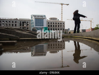 Berlin, Allemagne. 28 mai, 2015. Le site de construction du palais de Berlin, Allemagne, 28 mai 2015. Le Humboldt-Forum, sous la forme de la ville de Berlin Palace, est d'ouvrir en 2019. Photo : Lukas SCHULZE/dpa/Alamy Live News Banque D'Images