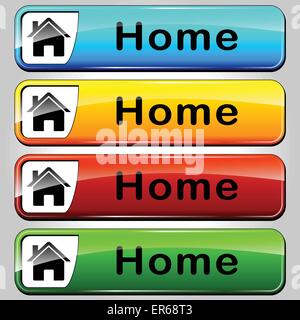 Vector illustration of colorful set home boutons web Illustration de Vecteur