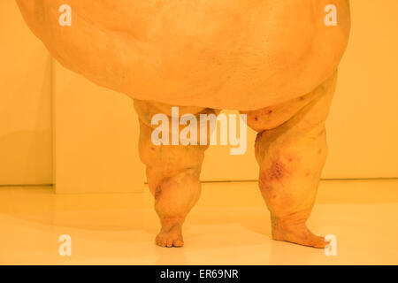 L'Angleterre, Londres, The Wellcome Collection, les jambes de la sculpture intitulée 'Je ne peux pas aider la façon dont je me sens' de John Isaacs Banque D'Images