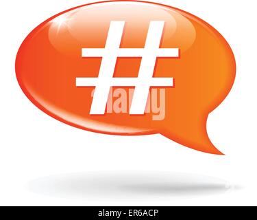 Vector illustration de hashtag bulle orange sur fond blanc Illustration de Vecteur