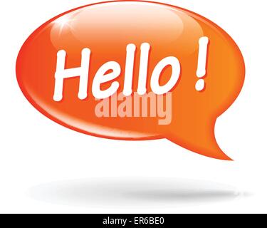 Vector illustration d'orange bonjour speech bubble concept Illustration de Vecteur