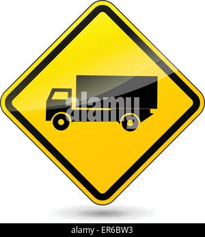 Vector illustration de chariot panneau jaune sur fond blanc Illustration de Vecteur