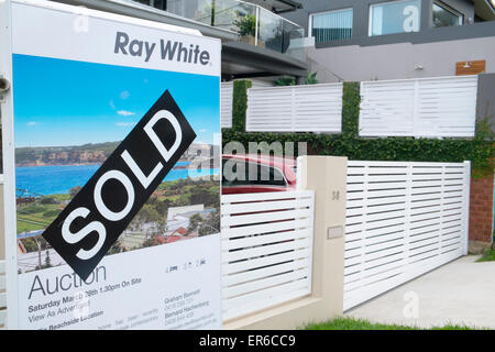 Accueil en vente vendu aux enchères en Australie Sydney, Curl Curl Banque D'Images