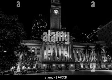 Brisbane City Hall de nuit Banque D'Images