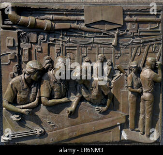 United States Navy Memorial plaques en bronze, Washington, DC Banque D'Images