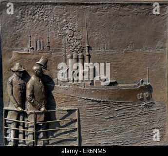 United States Navy Memorial plaques en bronze, Washington, DC Banque D'Images