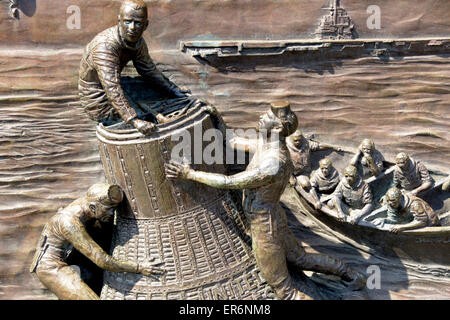 United States Navy Memorial plaques en bronze, Washington, DC Banque D'Images