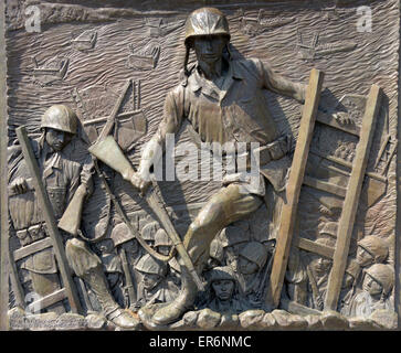 United States Navy Memorial plaques en bronze, Washington, DC Banque D'Images