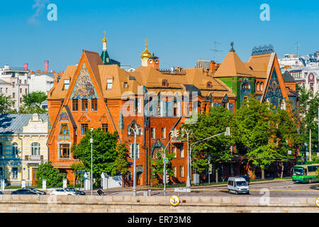 Maison Pertzova de Moscou. La maison a été construite en 1907 comme par la conception artistique de l'artiste Sergey Malyutin. Banque D'Images