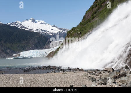 Vue paysage de l'Alaska Glacier Mendenhall dans Juneau Banque D'Images