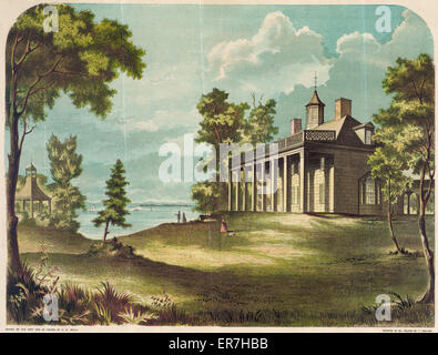 George Washington Mount Vernon accueil sur le jardin Banque D'Images