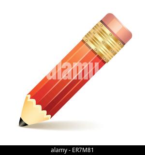 Crayon isolé sur fond blanc. Illustration de Vecteur